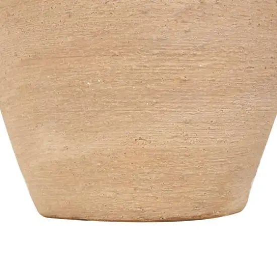 11" Beige Porcelain Wide Textured Vase {5}