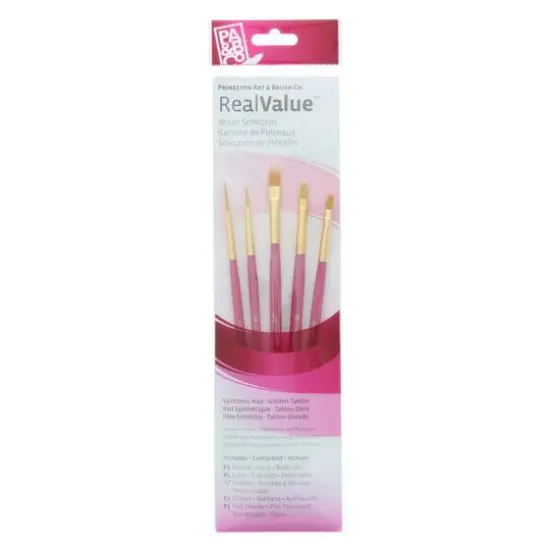 Princeton&trade; RealValue&trade; Golden Taklon 5 Piece Brush Set {1}
