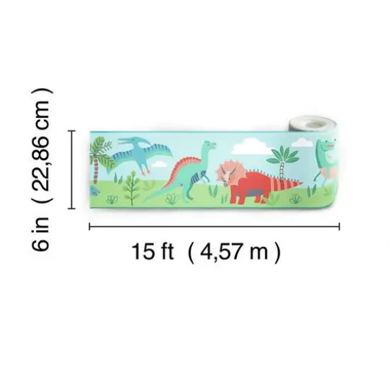 RoomMates Dinosaur Parade Peel & Stick Wallpaper Border {5}