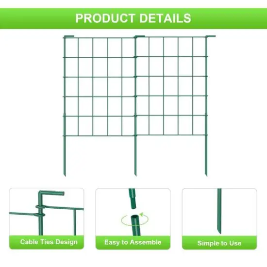 NEX&trade; Green Rustproof Metal Folding Fence, 35ct. {4}
