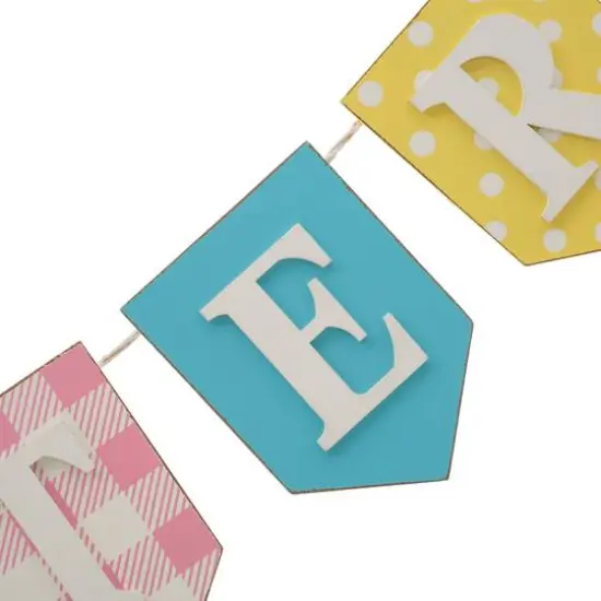 Glitzhome&reg; 6.5ft. Wooden Happy Easter Garland {7}