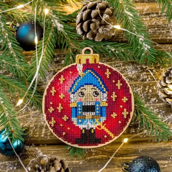Wonderland Crafts Red & Blue Nutcracker Ornament Cross-Stitch Kit {1}
