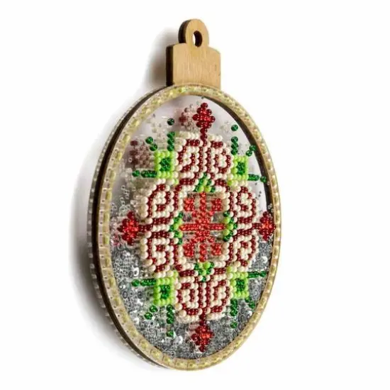 Wonderland Crafts Red & Green Star Ball Ornament Bead Embroidery Kit {6}