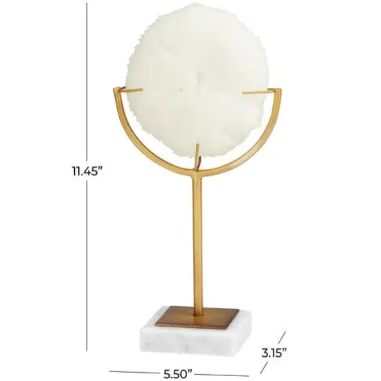 11" Cream Coral Sculpture with Marble Base {8}