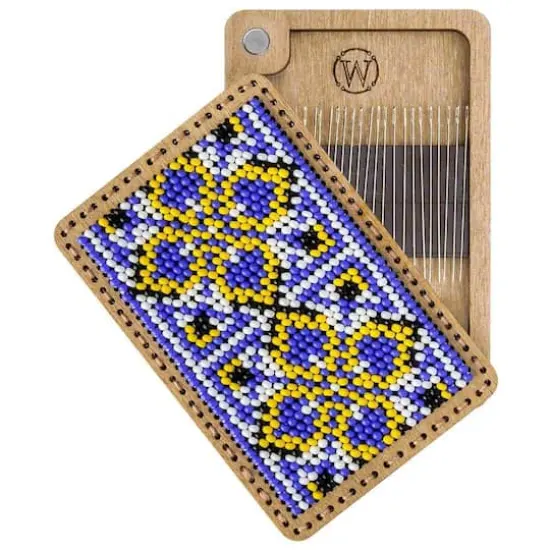 Wonderland Crafts Blue & Yellow Bead Embroidery Needle Box Kit {1}