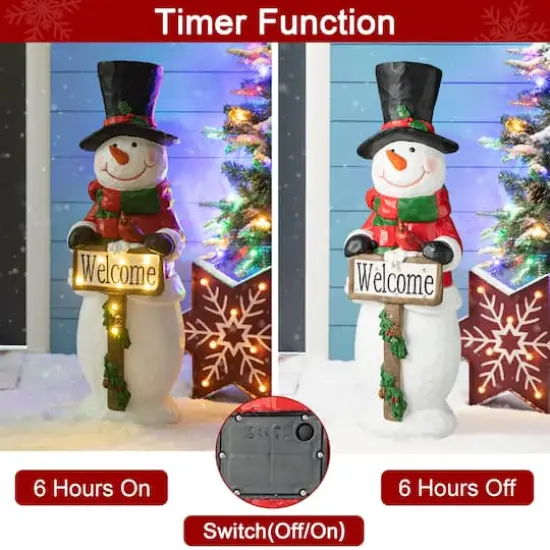 Glitzhome&reg; 29.25" Pre-Lit Christmas Snowman Porch D&eacute;cor {8}