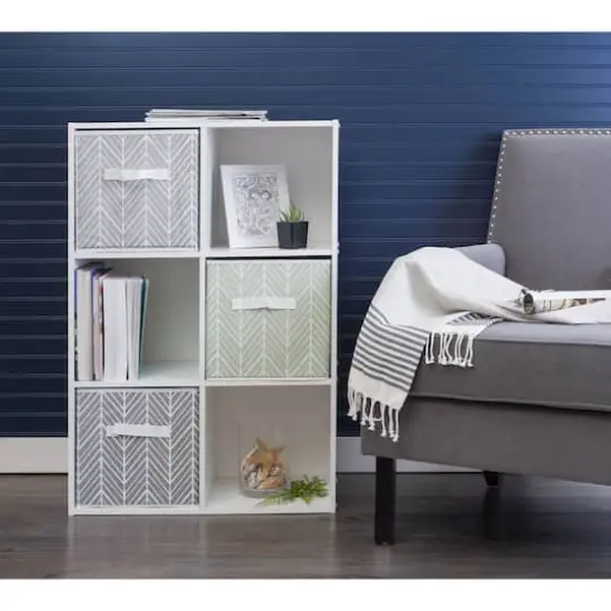 DII&reg; 11" Nonwoven Polyester Herringbone Storage Cubes, 2ct. Mauve {4}