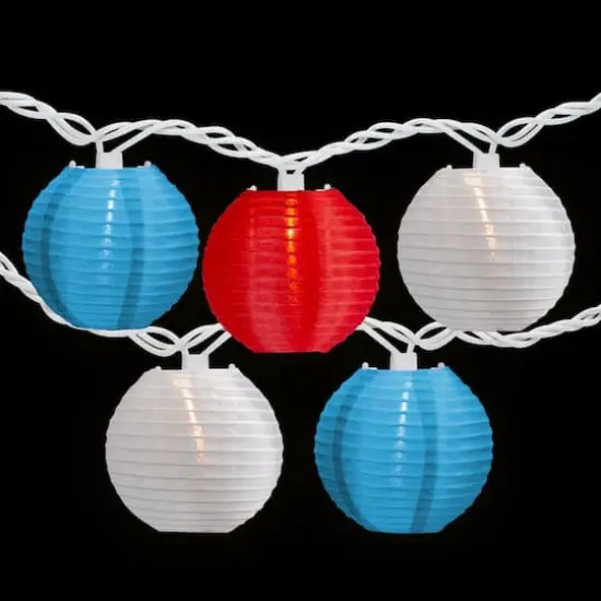 10ct. Red, White & Blue 4th of July Paper Lantern Lights {4}