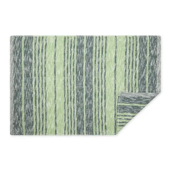 DII® Variegated Stripe Handwoven Recycled Yarn Rug, 2ft. x 3ft. Hunter Green {4}