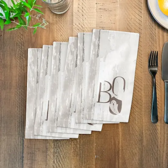 Boo Faux Wood 10" x 10" Cotton Twill Napkin {4}