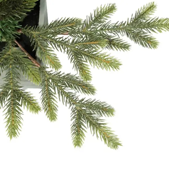 2.5ft. Pre-Lit Fraser Fir Artifical Christmas Tree in Wooden Pot, Warm White LED Lights {4}
