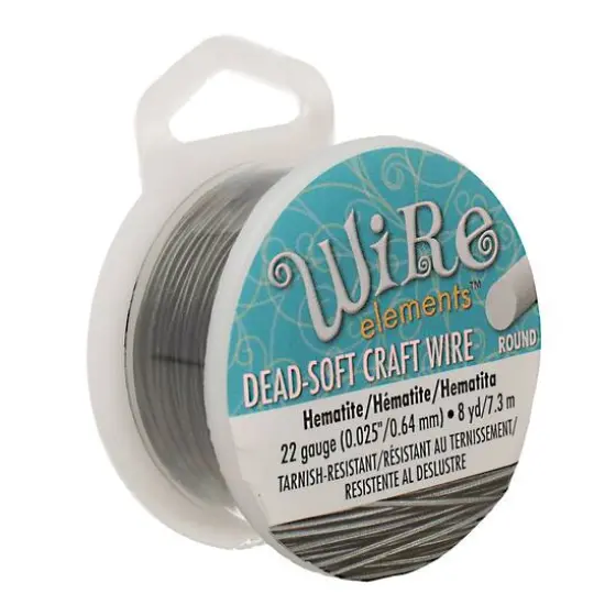 The Beadsmith® Wire Elements™ 22 Gauge Tarnish Resistant Soft Temper Wire, 8yd. Hematite {1}