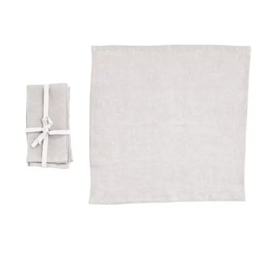 Hello Honey&reg; 18" Square Stonewashed Linen Dinner Napkins, 4ct. Ivory {1}