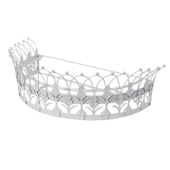 Hello Honey&reg; 29" Metal Curtain Crown White {9}