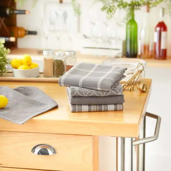DII&reg; Dish Towel & Dishcloth Set Gray {4}