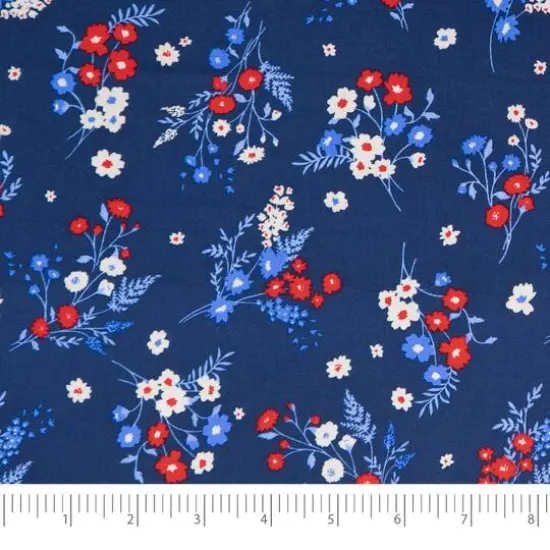 SINGER Patriotic Floral Cotton Fabric {1}