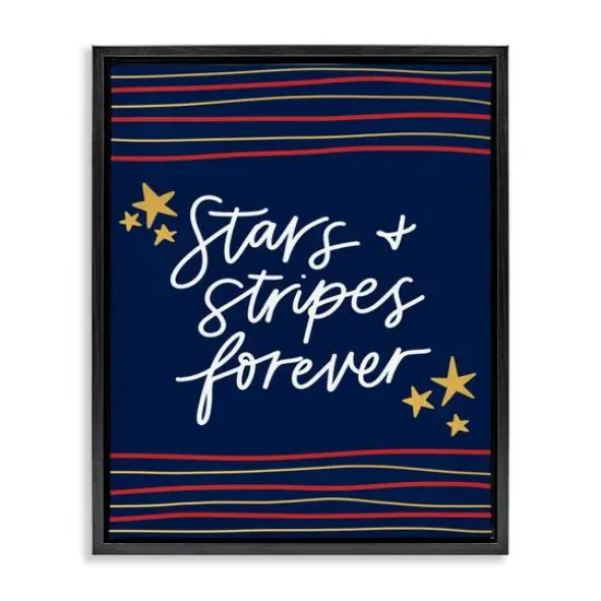 Stupell Industries Stars Stripes Forever Americana Independence Day Floater Framed Art Black {1}