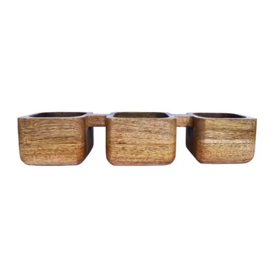 Hello Honey&reg; Natural 3-Section Mango Wood Dish {3}