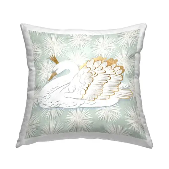 Stupell Industries Glam Crown Swan Throw Pillow {1}