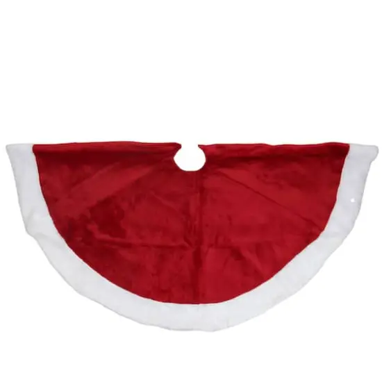 48" Red & White Velveteen Tree Skirt {8}
