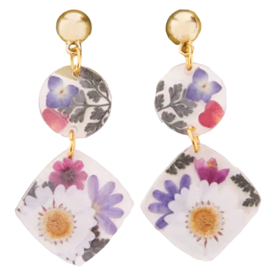 Faber-Castell&reg; Pressed Floral Acyrlic Earings {5}