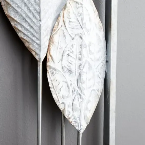 Silver Iron Leaves Wall Decoration {3}