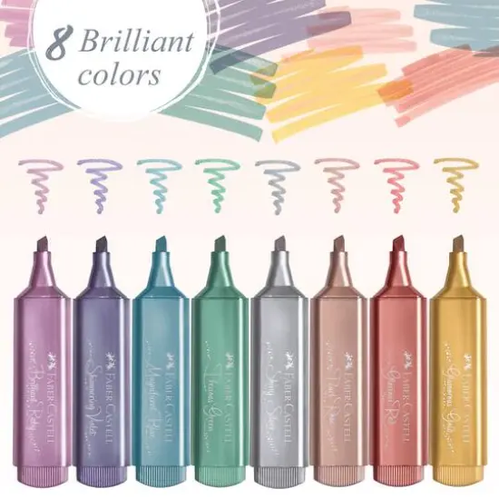 Faber-Castell&reg; Textliner 8 Color Metallic Highlighters {3}