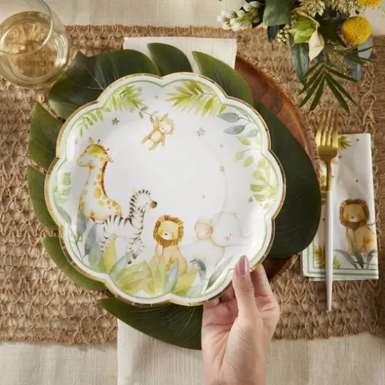 Kate Aspen 9" Safari Baby Premium Paper Plates Set, 16ct. {3}