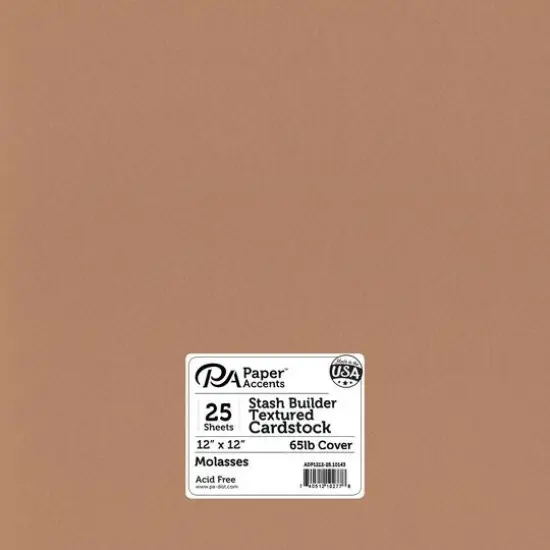 PA Paper™ Accents Stash Builder 12" x 12" 65lb. Smooth Cardstock, 25 Sheets Textured Molasses {1}