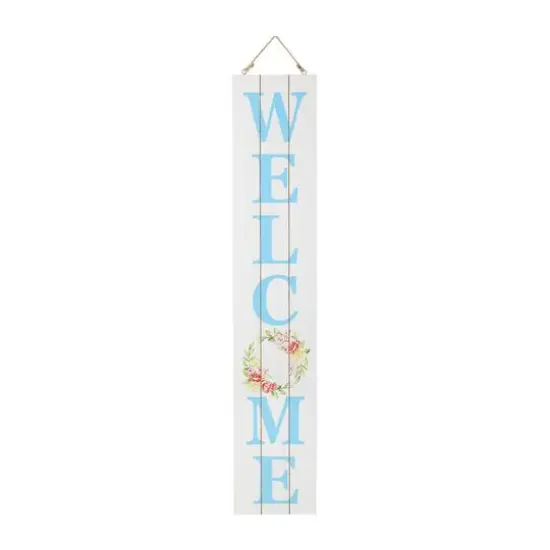 Glitzhome&reg; 42'' Happy Easter & Welcome Wooden Double-Sided Porch Sign {1}