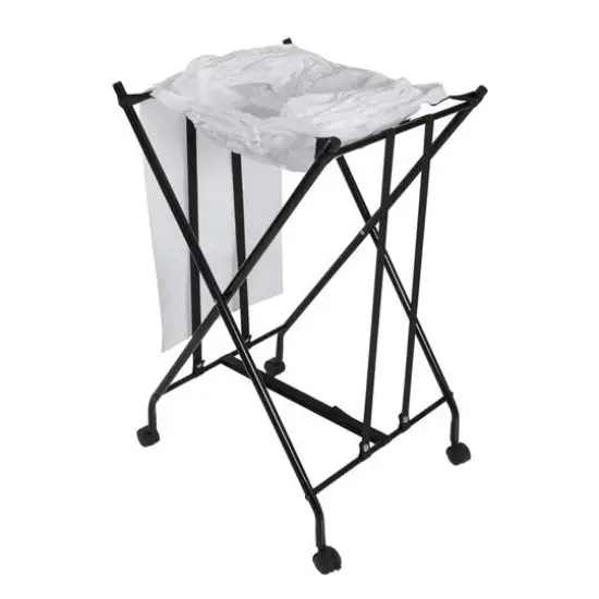 Honey Can Do Black/White Single Bounce Back Hamper with Wheels and Lid {7}