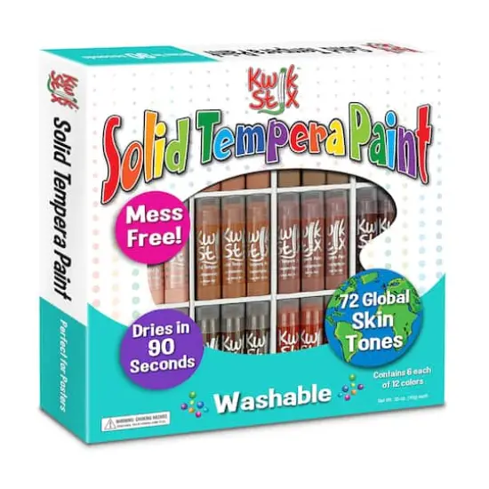 The Pencil Grip Kwik Stix 72 Piece Global Skin Tones Washable Tempera Paint Class Pack {1}