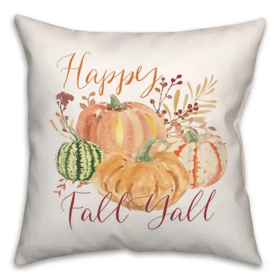 Happy Fall Watercolor Throw Pillow {1}
