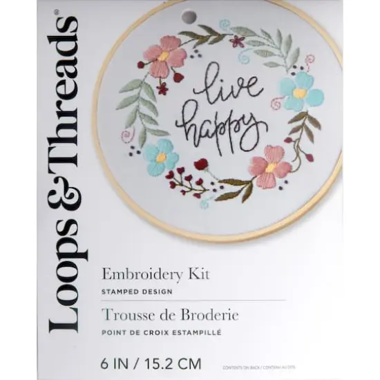 Live Happy Embroidery Kit by Loops & Threads&reg; {1}