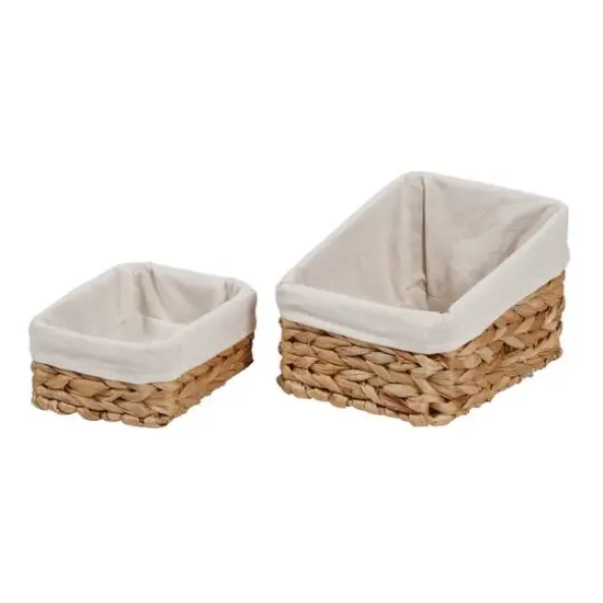 7-Piece Water Hyacinth Woven Bathroom Storage Basket Set {12}