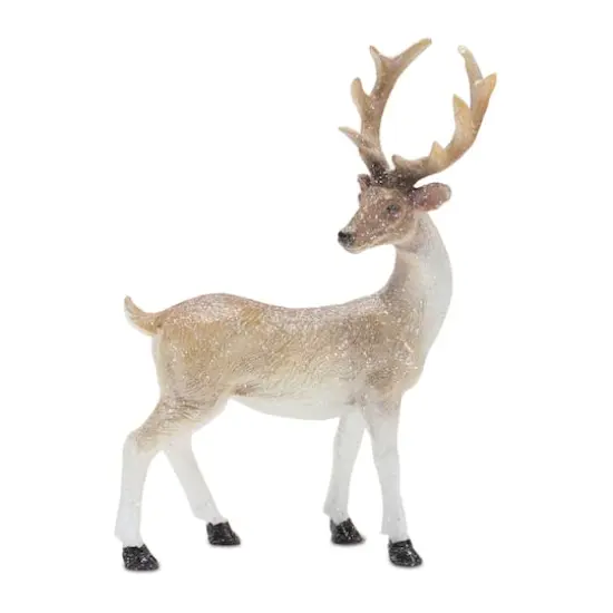 Mini Glittered Holiday Deer Figurines Set {4}