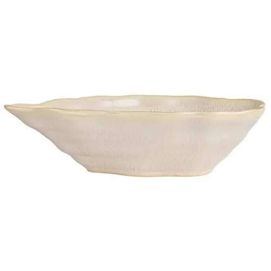 Hello Honey&reg; 7.75" Cream Oyster Shaped Stoneware Bowl {12}