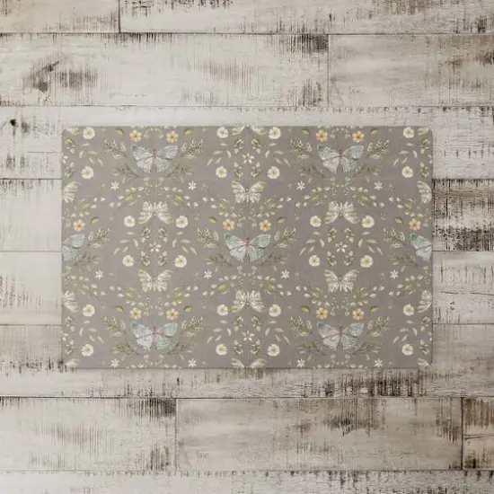 Butterfly Pattern Floor Mat Gray {3}