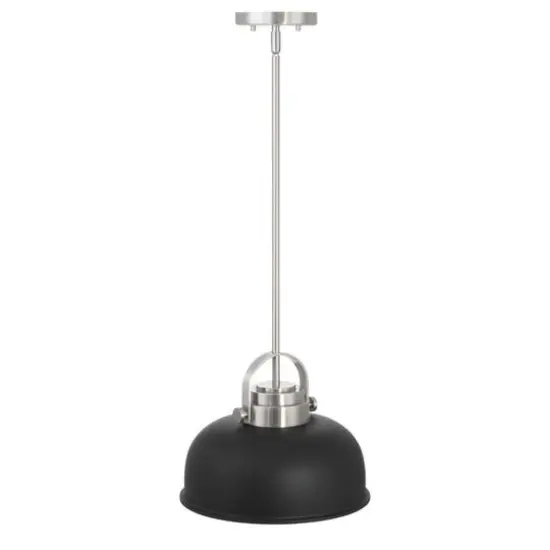 Hello Honey® Arte Black & Nickel Industrial Metal 2-Tone Ceiling Light {8}