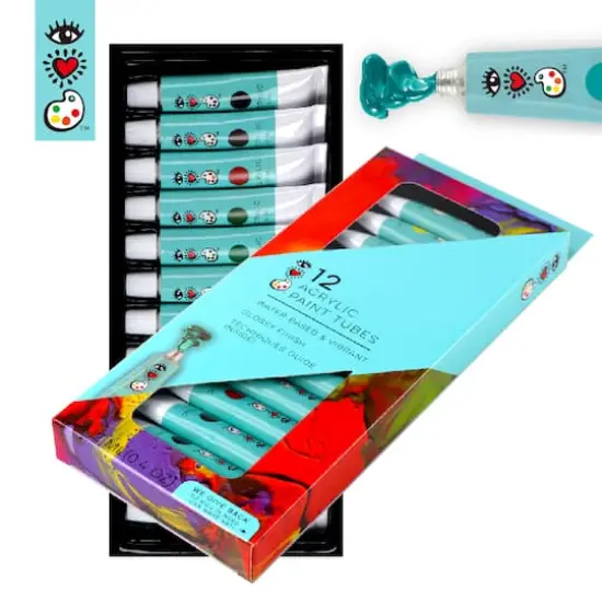 Bright Stripes iHeartArt Acrylic 12 Color Paint Tube Set {4}
