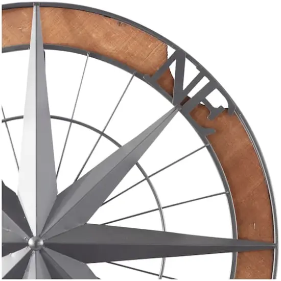 Grey Metal Nautical Compass Wall Decor, 22" x 2" x 22" {4}