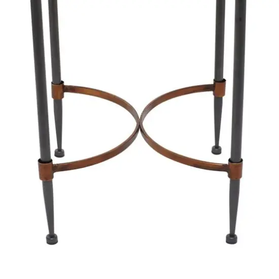 25" Black Iron Traditional Accent Table {6}