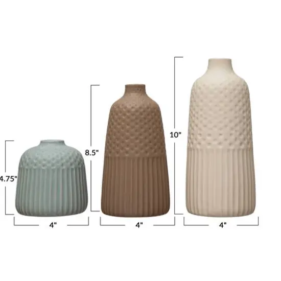 Hello Honey&reg; Matte Glass Stoneware Vase Set {6}