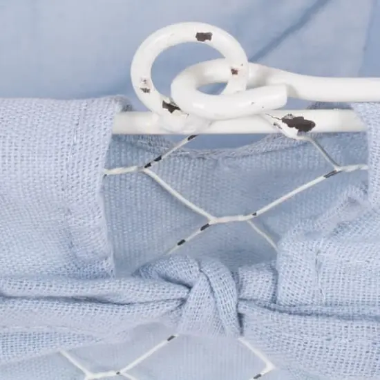 DII&reg; Antique White Chicken Wire Egg Basket with Washed Denim Liner  {3}