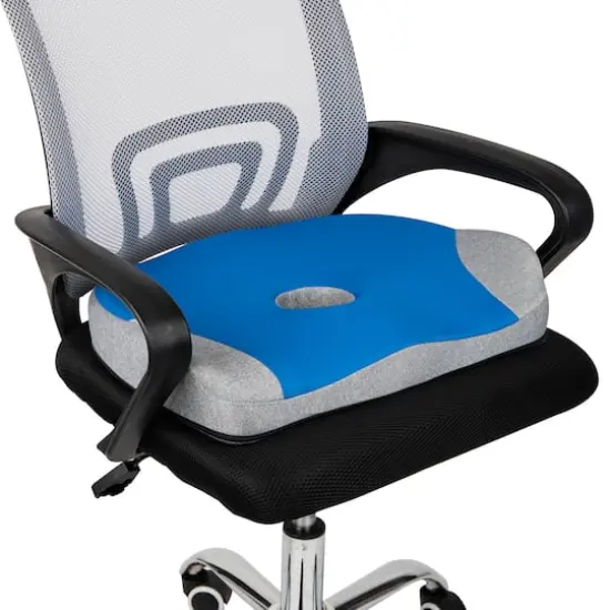 Mind Reader Harmony Collection Blue & Gray Memory Foam Ergonomic Seat Cushion {1}