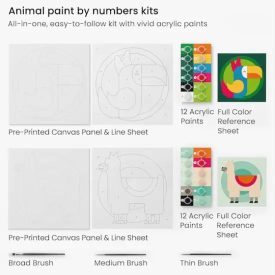 Arteza&reg; Kids Land Animals Paint by Numbers Kit, 35 pcs {3}