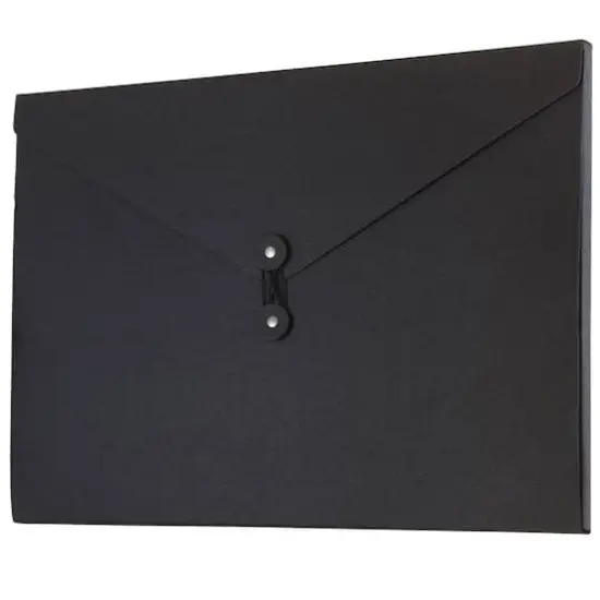 JAM Paper Black Kraft Portfolio with Button and String Tie Closure 9.25" x 14.375" {4}