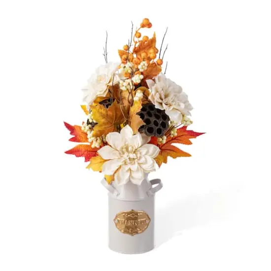 Glitzhome® 22" Fall Dahlia, Lotus Pod and Berry Centerpiece {1}