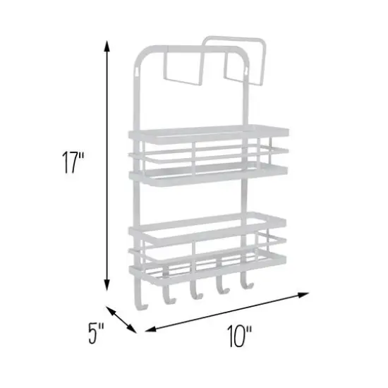 Honey Can Do White Over Cabinet Door Organizer with Hooks {9}