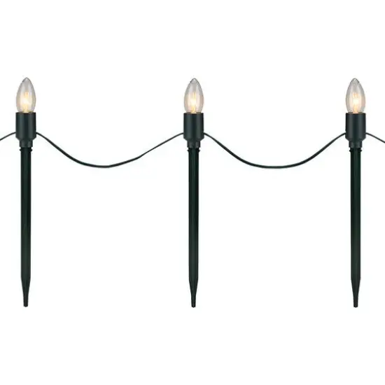 Mighty Light Clear C9 Christmas Pathway Marker Set, Green Wire {8}